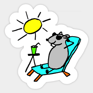 Rat on Vacation Sticker